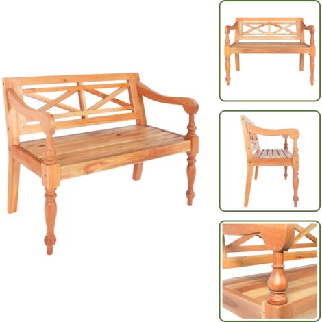 Banco de interior - vidaXL Banco Batavia de madera maciza de caoba marrón 98 cm - Banco de estilo
