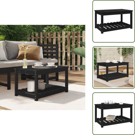 Mesa de exterior - vidaXL Mesa de jardín madera maciza pino negro 82,5x50,5x45 cm - Mesa de jardín de pino