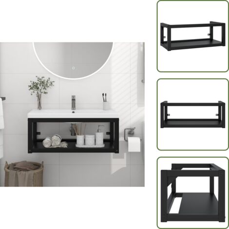 Estructura de baño suspendida - vidaXL Estructura de lavabo suspendido hierro negro 79x38x31 cm - Lavabo de pared