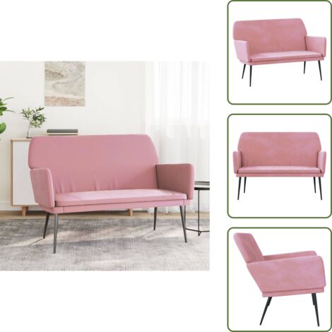Banco de televisión - vidaXL Banco de terciopelo rosa 108x79x79 cm - Banco de relajación