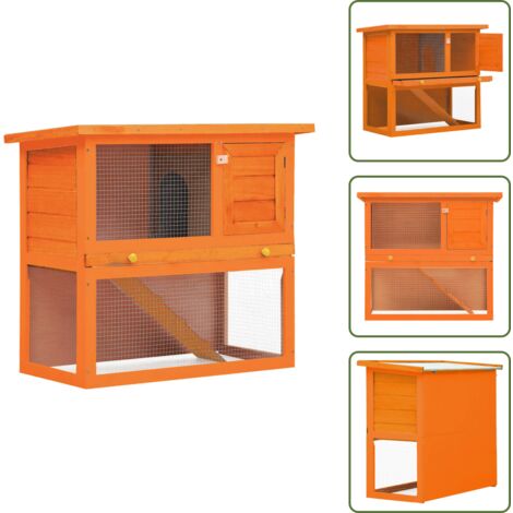 The Living Store Casa de animales pequeños jaula conejera 1 puerta madera - Jaula de madera