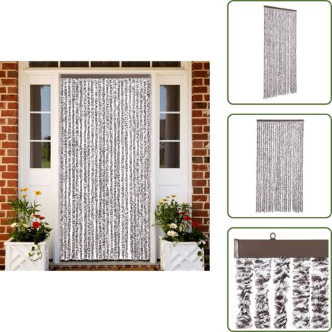 Insectos - vidaXL Cortina antimoscas chenilla marrón y beige 100x200 cm - Protección contra insectos