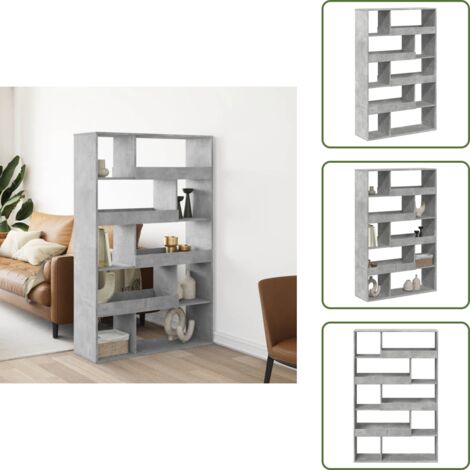 Estantería de oficina - vidaXL Separador de ambientes madera gris hormigón 100x33x156,5 cm - Estantería para libros