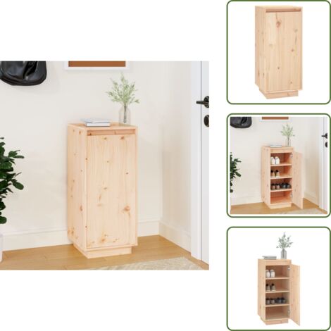 Armario de almacenamiento - vidaXL Armario zapatero de madera maciza de pino 35x35x80 cm - Armario de calzado