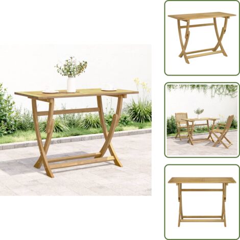 Mesa de jardín plegable madera maciza de acacia 110x55x75 cm vidaXL