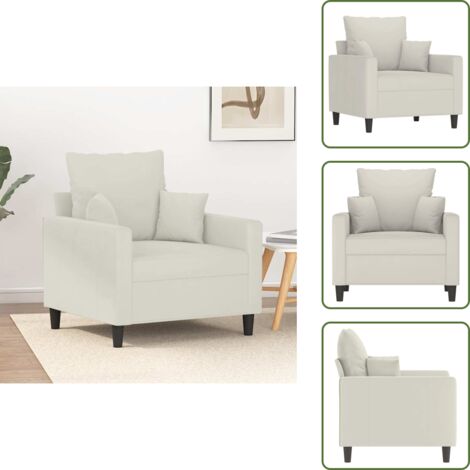 Sillón cómodo - vidaXL Sillón de terciopelo color crema 60 cm - Sillón para leer