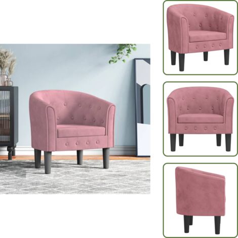 Sillón moderno - vidaXL Sillón de terciopelo rosa - Sillón con respaldo