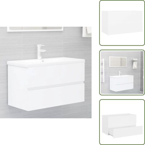 The Living Store Mueble de lavabo madera de ingeniería blanco 80x38,5x45 cm - Muebles de baño
