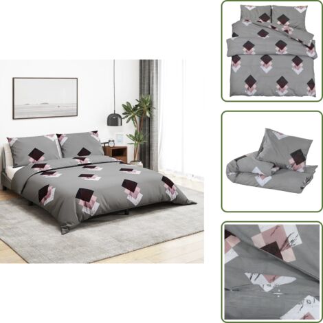 Sábana nórdica - vidaXL Juego de funda nórdica algodón gris 140x200 cm - Funda de cama