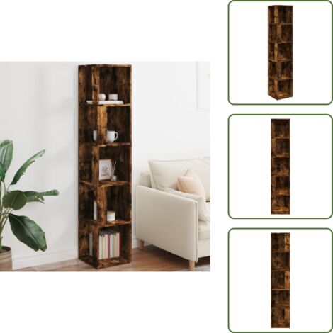 Madera contrachapada - vidaXL Mueble esquina madera contrachapada roble ahumado 33x33x164,5cm - Roble ahumado