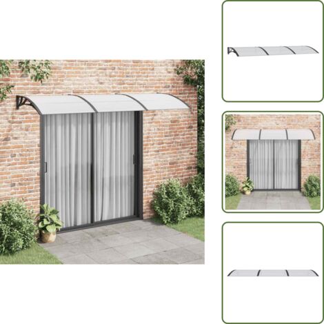 The Living Store Marquesina de puerta policarbonato negro 300x100 cm - Marquesina de entrada