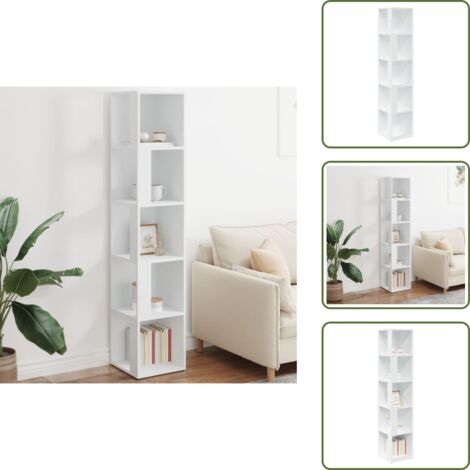 Mueble de madera contrachapada - vidaXL Mueble de esquina madera contrachapada blanco 33x33x164,5 cm - Mueble para salón