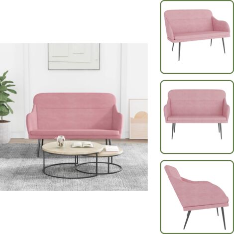 Banco de televisión - vidaXL Banco de terciopelo rosa 110x76x80 cm - Banco de relajación