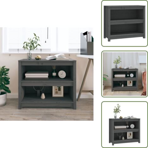Estantería de pino - vidaXL Estantería madera maciza de pino gris 80x35x68 cm - Estantería para libros