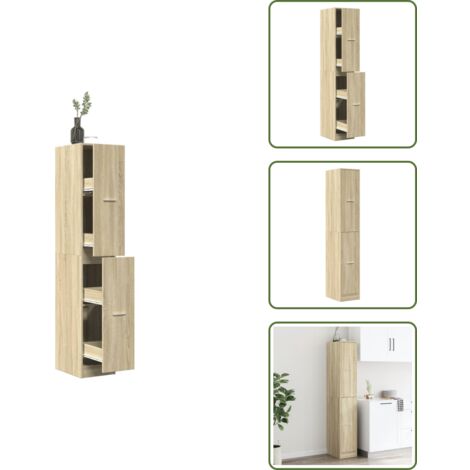 Mueble de botiquín - vidaXL Armario botiquín madera ingeniería roble Sonoma 30x41x174,5 cm - Armario de madera