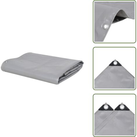 The Living Store Lona 650 g/m² 6x8 m gris - Toldo de jardín
