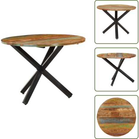 Comedor - vidaXL Mesa de comedor madera maciza reciclada redonda 100x100x75 cm - Madera maciza