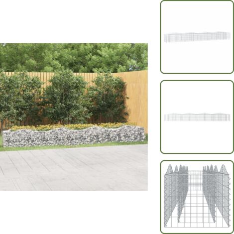 The Living Store Arriate de gaviones forma arco hierro galvanizado 400x50x50 cm - Gaviones en forma de arco