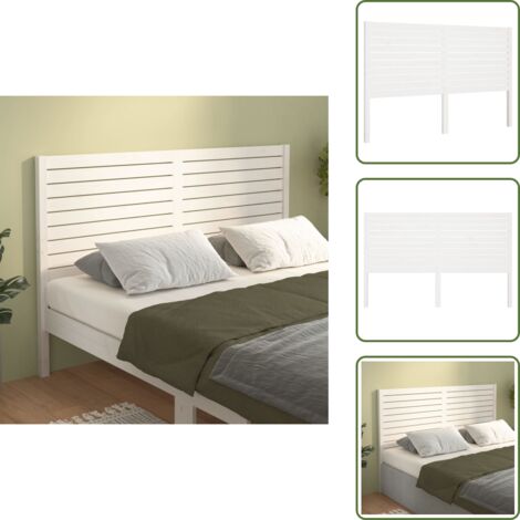 The Living Store Cabecero de cama madera maciza de pino blanco 146x4x100 cm - Madera de pino