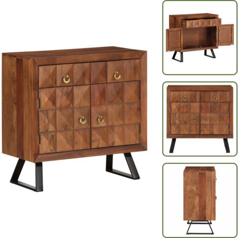 Cajón marrón miel - vidaXL Cajonera marrón miel 70x35x70 cm madera maciza acacia - Cajón de almacenamiento