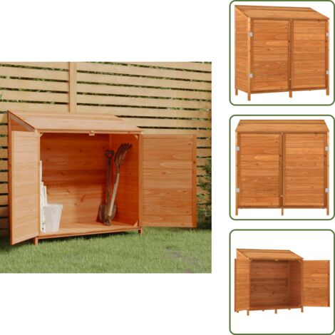The Living Store Cobertizo de jardín madera de abeto maciza marrón 102x52x112 cm - Cobertizo de madera