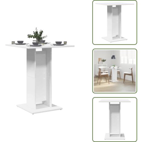 Mesa alta de bar - vidaXL Mesa de bistró de madera contrachapada blanco 60x60x75 cm - Diseño elegante