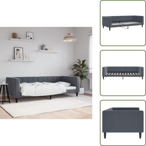 Sofá cama moderno - vidaXL Sofá cama sin colchón terciopelo gris oscuro 90x200 cm - Sofá cama con respaldo