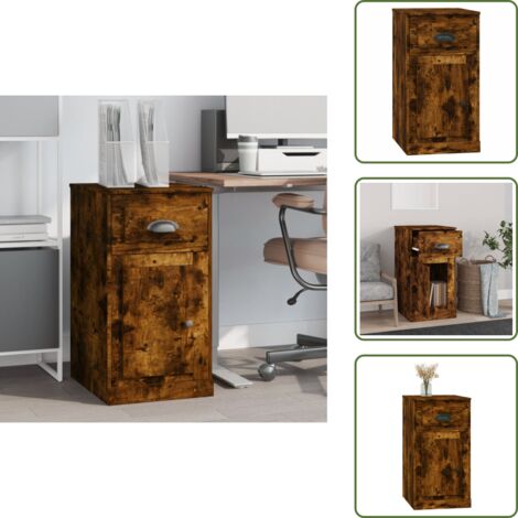 The Living Store Armario auxiliar y cajón madera contrachapada roble 40x50x75 cm - Cajón