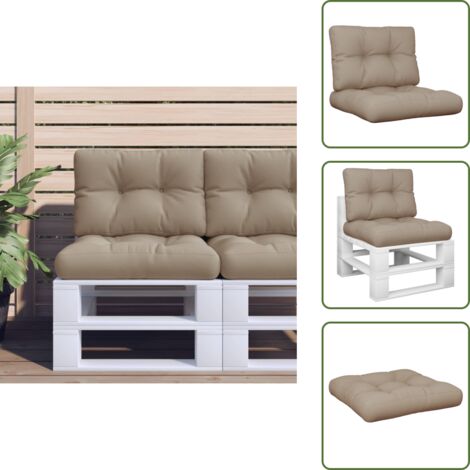 Cojines para salón - vidaXL Cojines para palets 2 unidades tela gris taupé - Cojines para casa