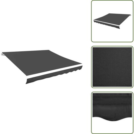 The Living Store Toldo de lona blanco gris antracita 3x2,5 m - Toldo impermeable