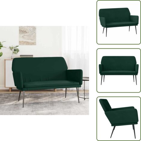 The Living Store Banco de terciopelo verde oscuro 108x79x79 cm - Banco verde oscuro