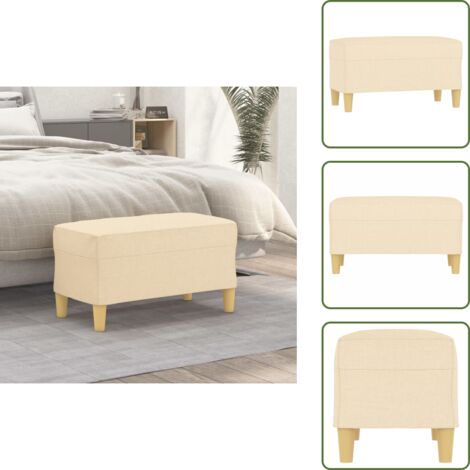 The Living Store Banco de tela color crema 70x35x41 cm - Banco de pie