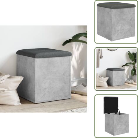 Banco de zapatos - vidaXL Banco con almacenaje madera ingeniería gris hormigón 42x42x45cm - Banco de salón