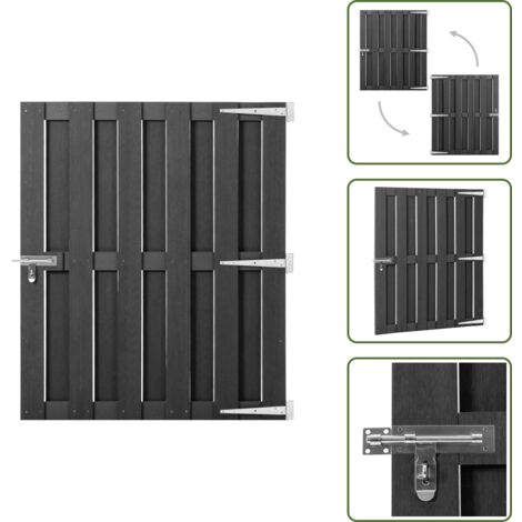 The Living Store Puerta de jardín de WPC gris 100x112 cm - Puerta de jardín gris