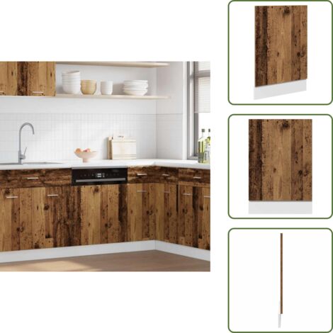 The Living Store Panel para lavavajillas "Lyon" de madera vieja 45x3x67 cm de madera sintética - Madera sintética