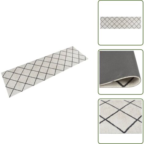Alfombra de terciopelo - vidaXL Alfombra de cocina lavable terciopelo cuadrados 60x180 cm - Alfombra antideslizante
