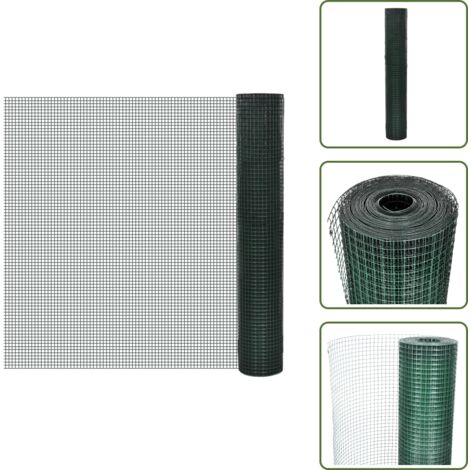Alambre para aves - vidaXL Alambrada gallinero galvanizada recubrimiento PVC verde 10x1 m - Cercado para pollos