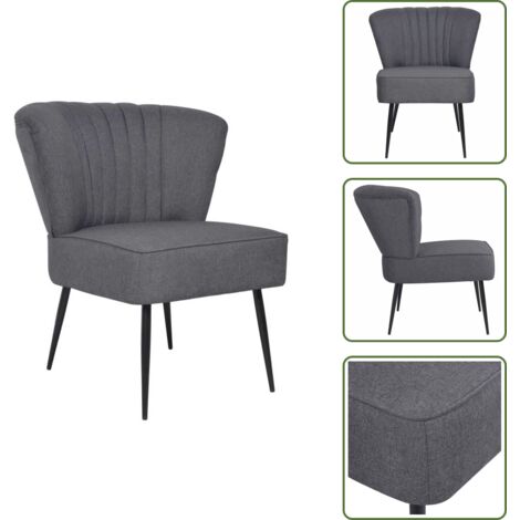 Asiento cómodo - vidaXL Sillón de cóctel tela gris oscuro - Respaldo acolchado