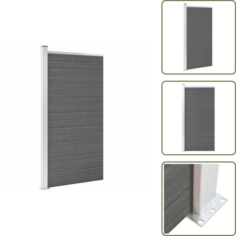 Valla residencial - vidaXL Panel de valla WPC gris 95x186 cm - Valla gris
