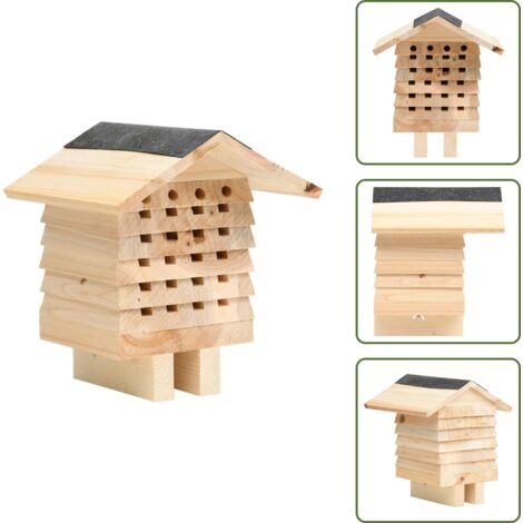 Nido de abejas - vidaXL Hotel para abejas de madera maciza de abeto 22x20x20 cm - Abejas solitarias
