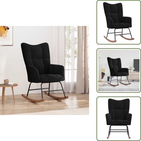 Silla de sala - vidaXL Silla mecedora de terciopelo negro - Silla de estar