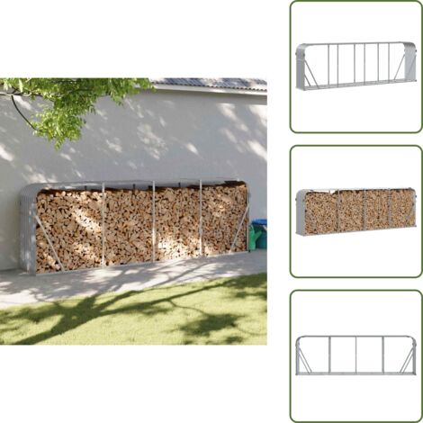 Leñero exterior - vidaXL Leñero gris claro 300x45x100 cm acero galvanizado - Leñero de acero galvanizado