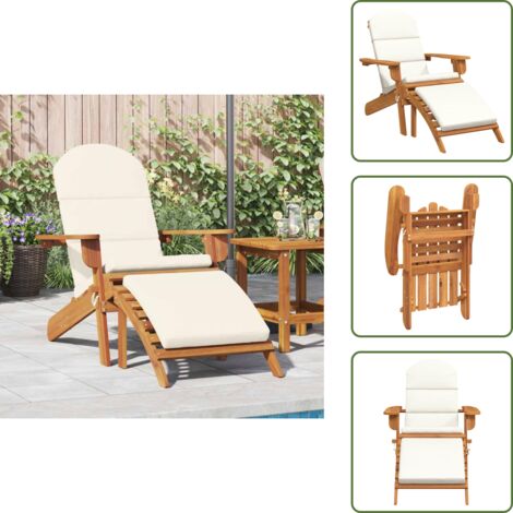 Silla de jardín con reposapiés - vidaXL Silla de jardín Adirondack con reposapiés madera maciza acacia - Silla de jardín plegable