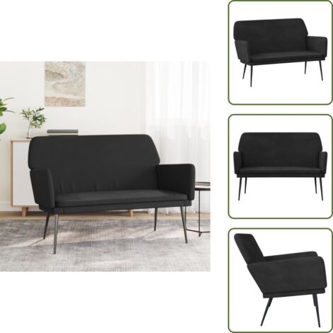 Banco de televisión - vidaXL Banco de terciopelo negro 108x79x79 cm - Banco de relajación