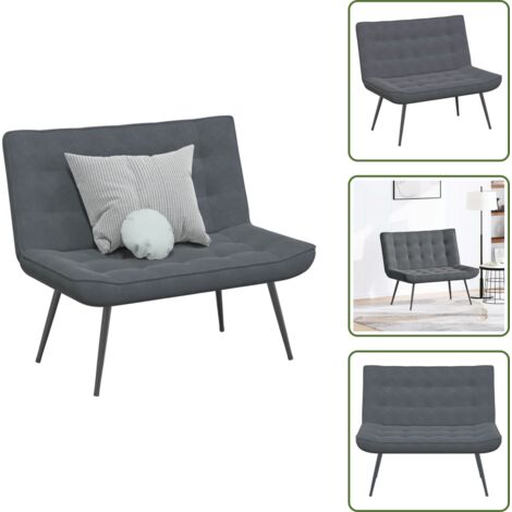 Banco de estudio - vidaXL Banco de terciopelo gris oscuro 110x74x84 cm - Banco de dormitorio