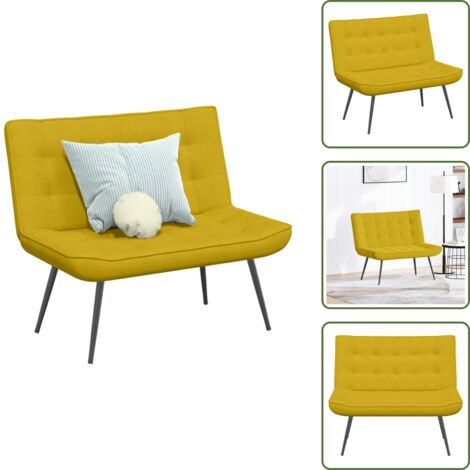 Banco de oficina - vidaXL Banco de terciopelo amarillo 110x74x84 cm - Banco de estar