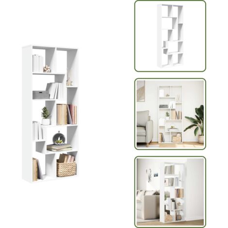 Separador de ambientes - vidaXL Librería divisora madera ingeniería blanca 67x25x161,5 cm - Estantería de madera