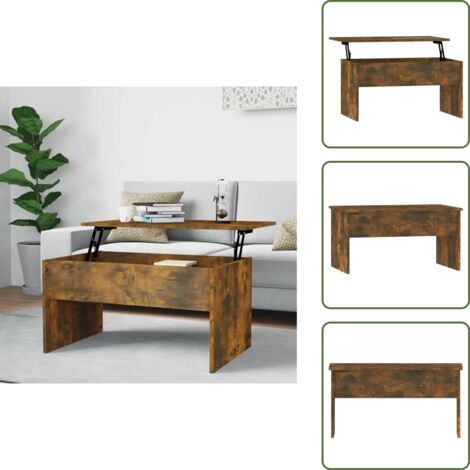 Mesa de trabajo - vidaXL Mesa de centro madera ingeniería roble ahumado 80x50,5x41,5 cm - Mesa de ordenador