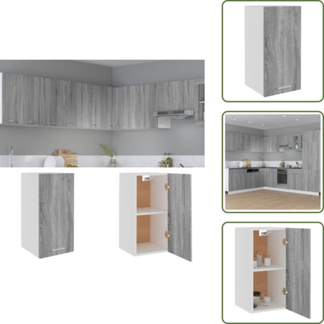 Armario de cocina gris - vidaXL Armario colgante "Lyon" gris Sonoma 29,5x31x60 cm madera de ingeniería - Armario de cocina Sonoma