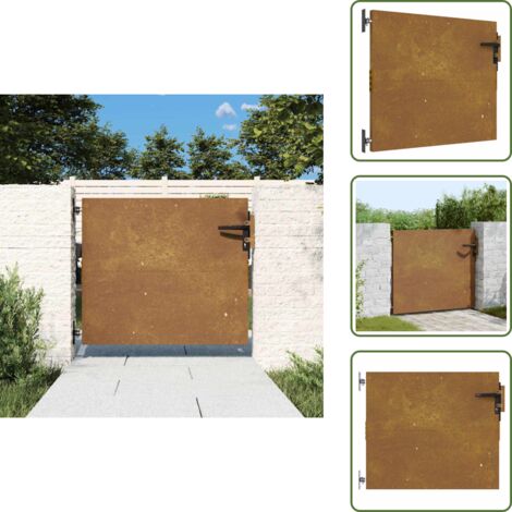 The Living Store Puerta de jardín acero corten 85x75 cm - Acero corten